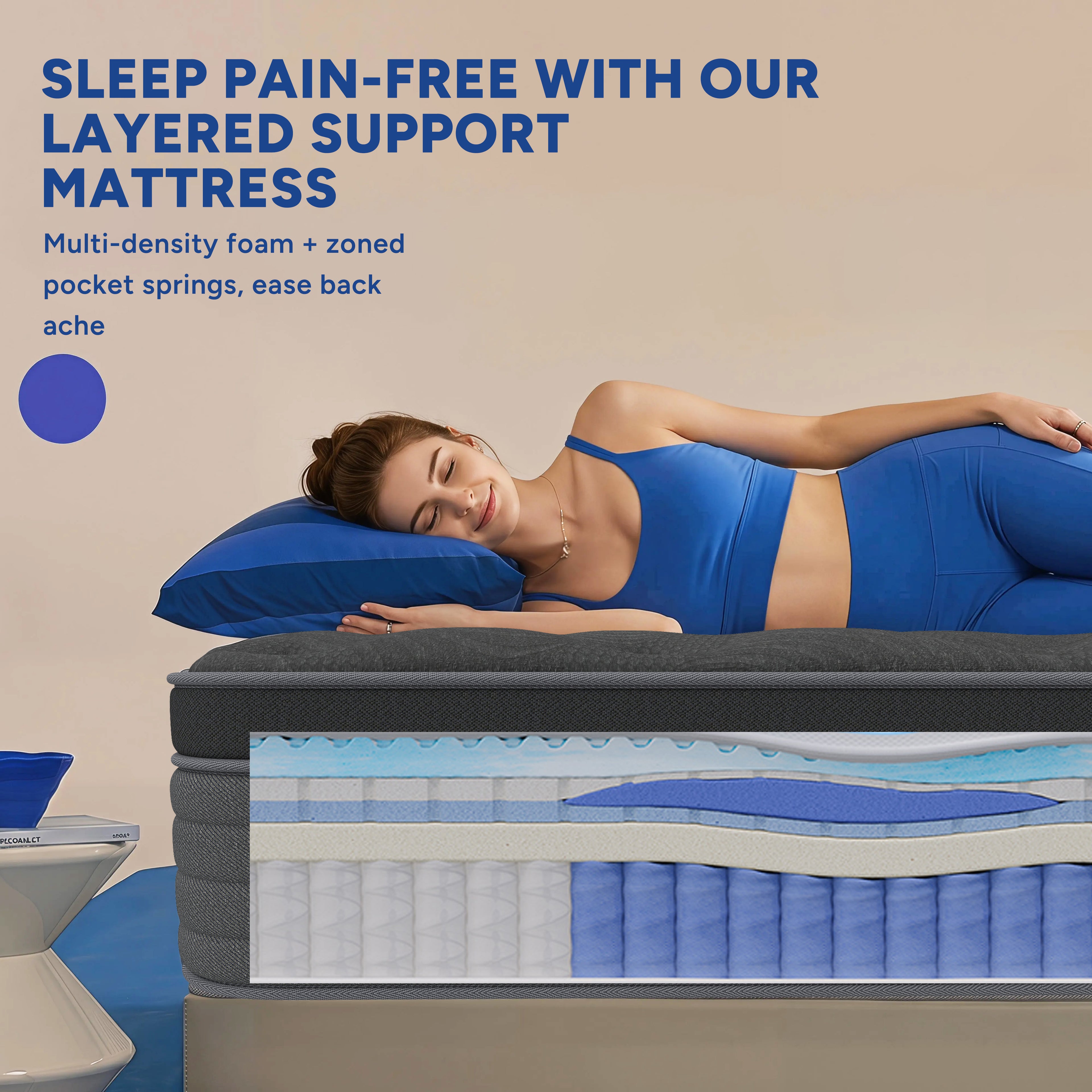 Zhovac 14 inch Twin Mattress, Memory Foam & Spring Hybrid Medium Comfort Twin Size in a Box,Adult,CertiPUR-US