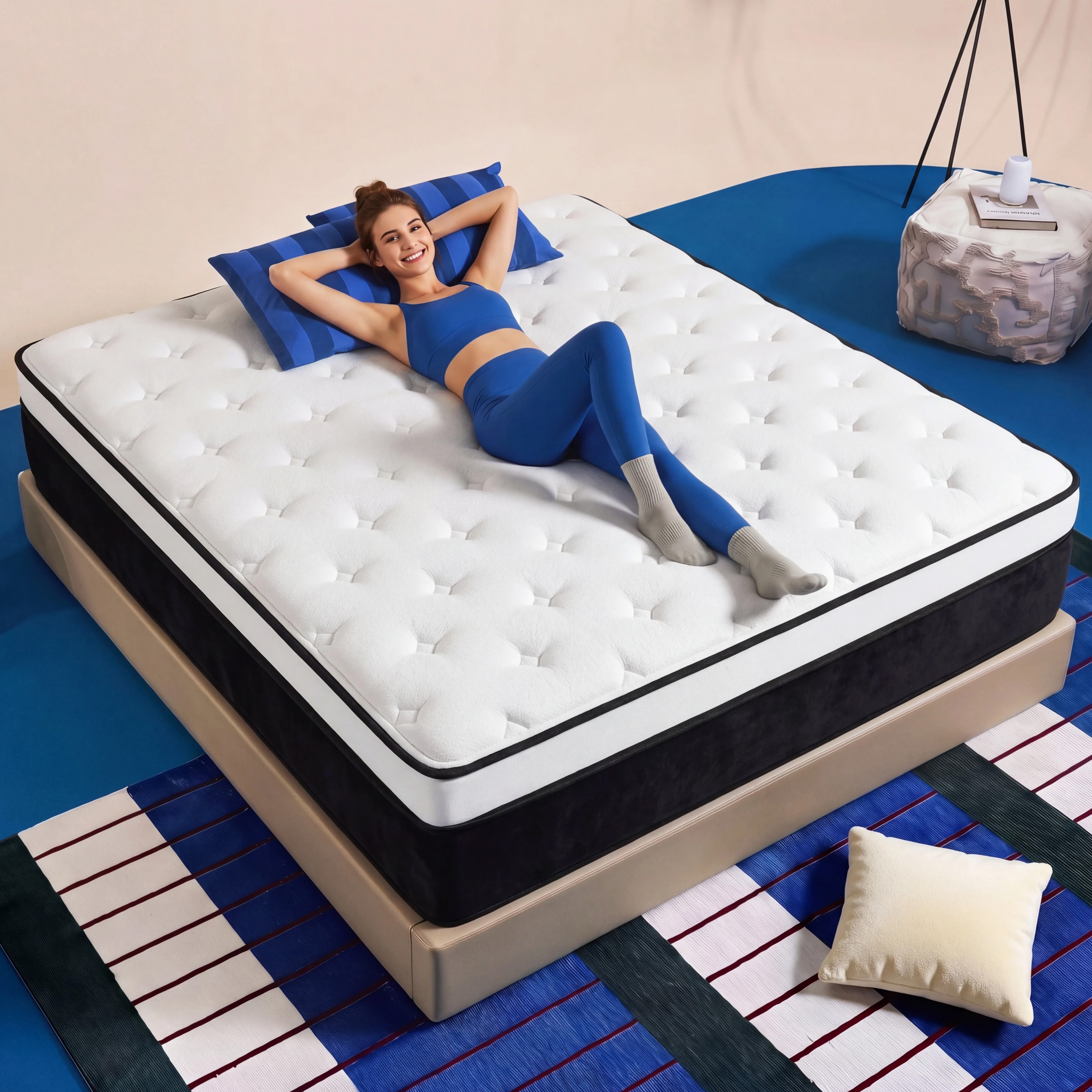 Zhovac 12 inch Queen Mattress, Memory Foam & Spring Hybrid Medium