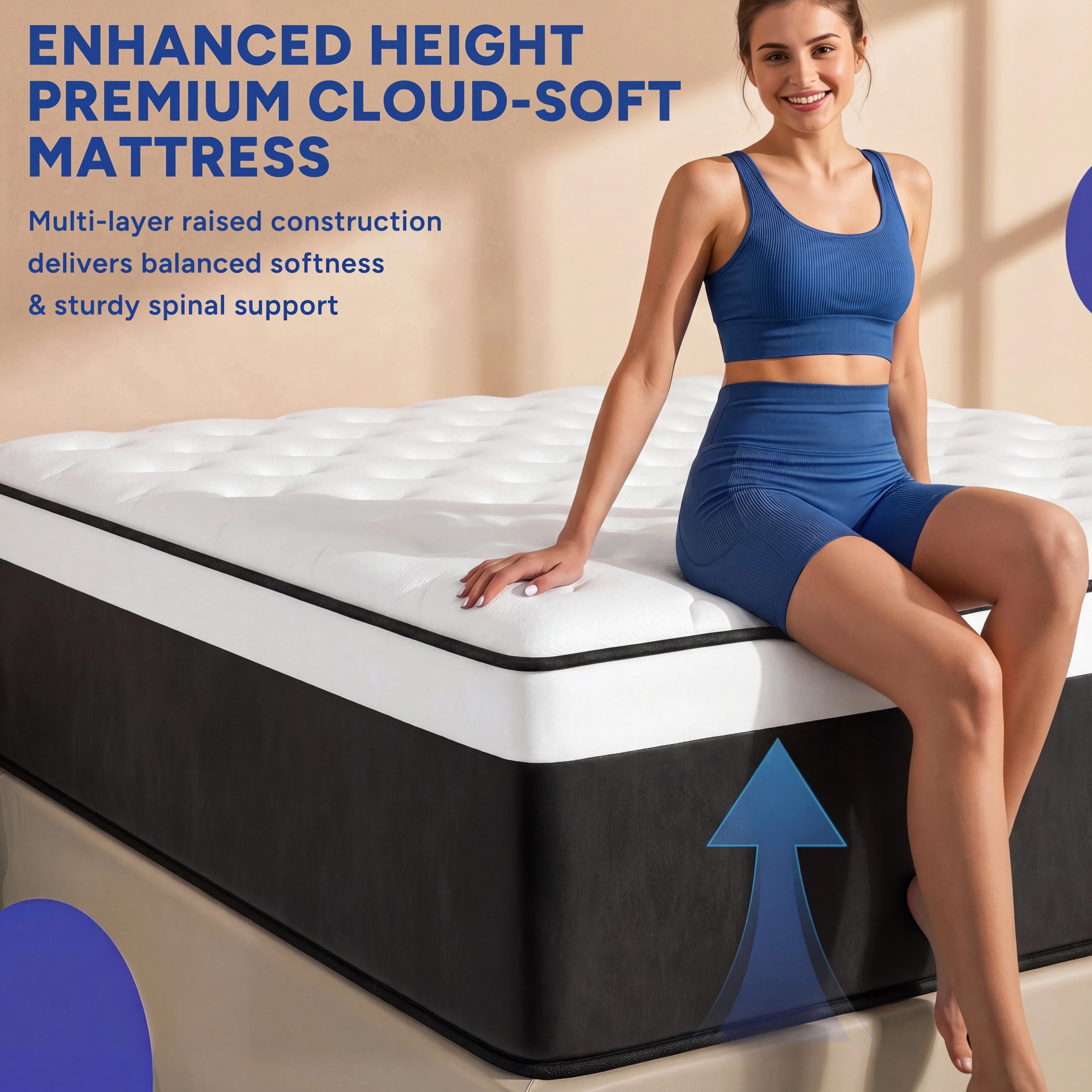 Zhovac 12 inch Queen Mattress, Memory Foam & Spring Hybrid Medium Comfort Queen Size in a Box,Adult,CertiPUR-US