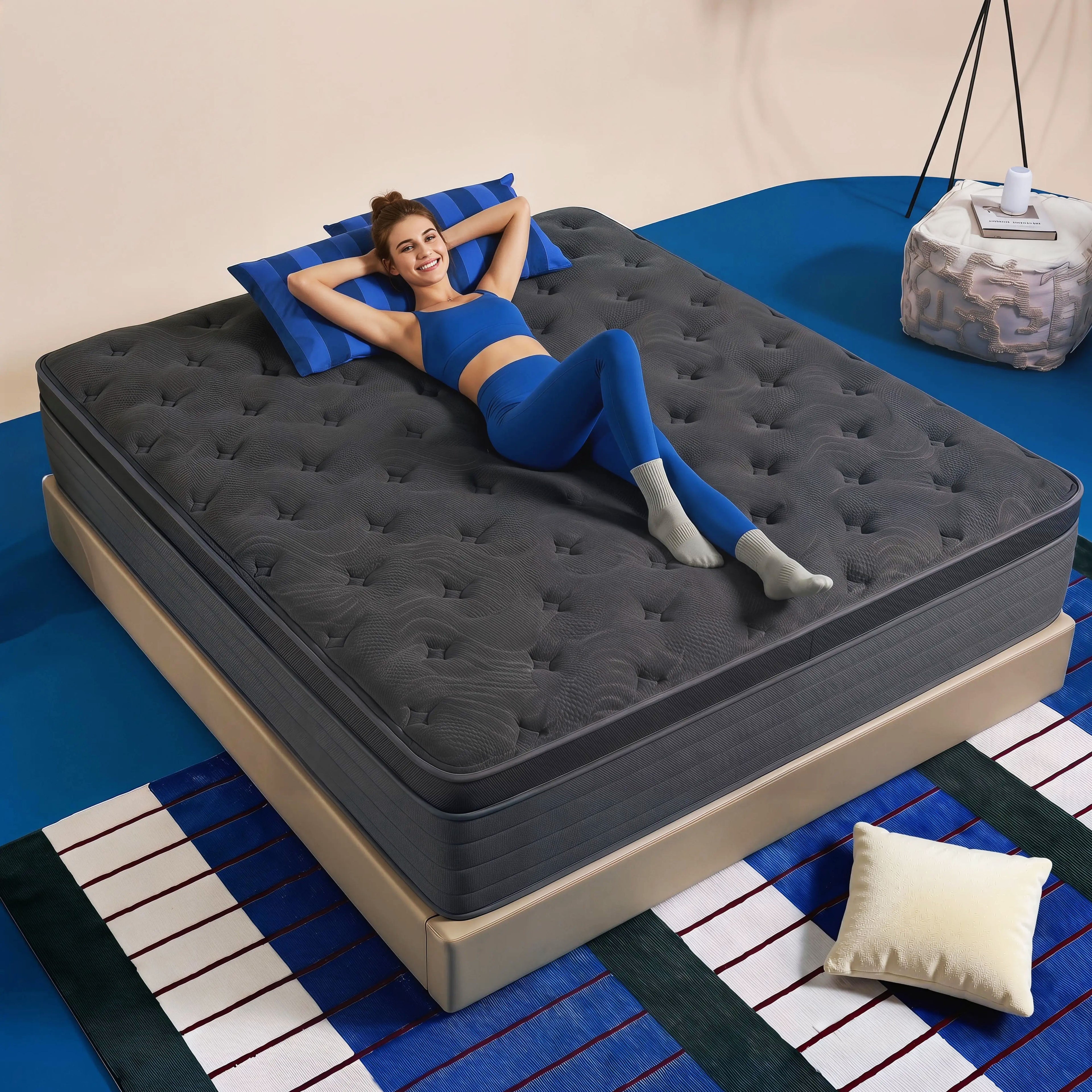 Zhovac 12 inch Queen Mattress, Memory Foam & Spring Hybrid Medium Comfort Queen Size in a Box,Adult,CertiPUR-US