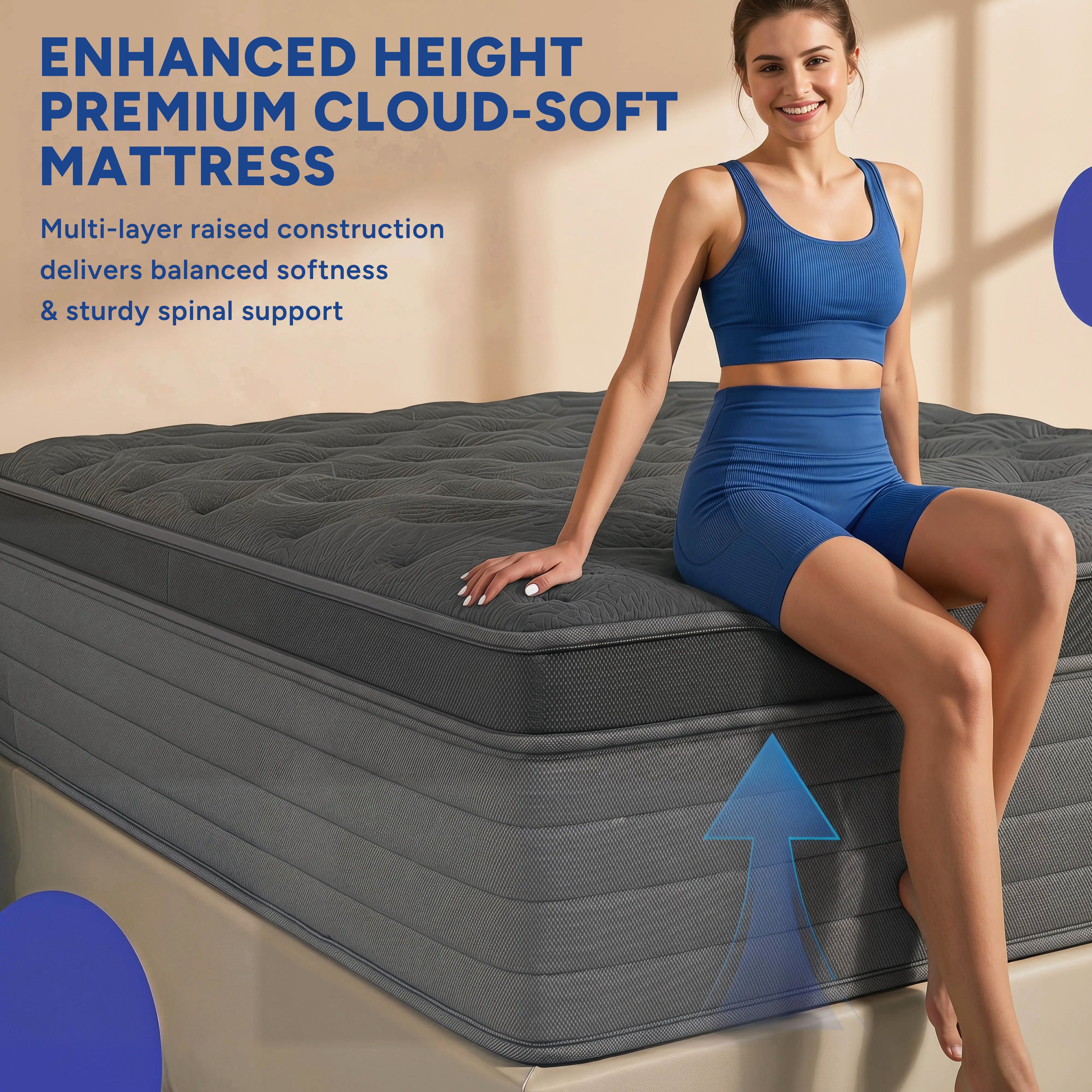Zhovac 12 inch Full Mattress, Memory Foam & Spring Hybrid Medium Comfort Full Size in a Box,Adult,CertiPUR-US