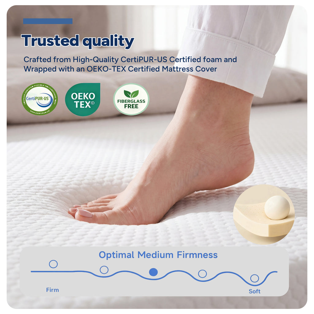Zhovac 10 inch King size mattress,Medium Firm Memory Foam Mattresses in a box,CertiPUR-US,Adult